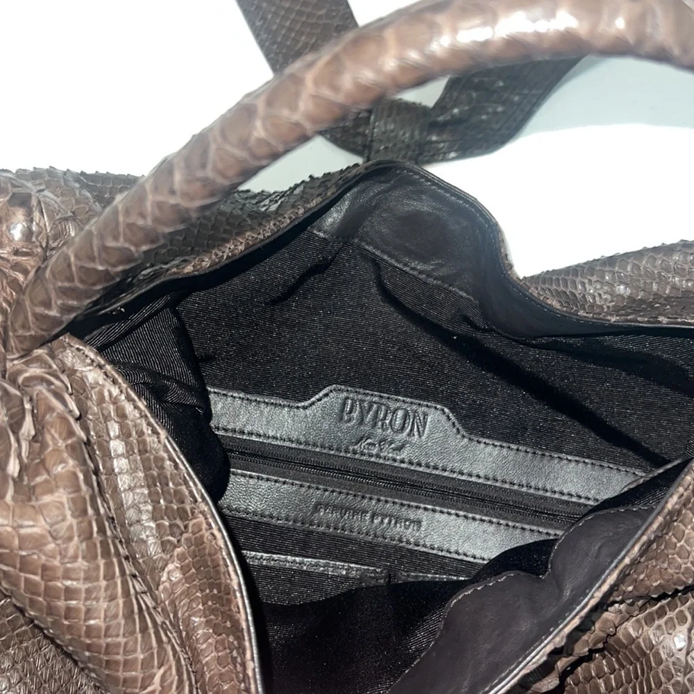 BYRON New York Genuine Python Large Hobo Bag